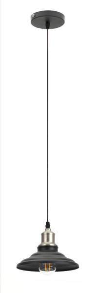 Светильник подвесной (подвес) ЭРА PL4 BK/BN металл,E27,max 60W,высота плафона 80мм,подвеса 800мм,черный/темный никель