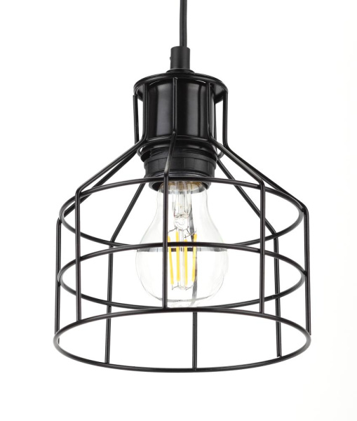 Светильник подвесной (подвес) ЭРА PL9 BK металл, E27, max 60W, высота плафона 230мм, подвеса 800мм, черный