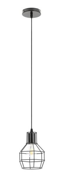 Светильник подвесной (подвес) ЭРА PL11 BK металл, E27, max 60W, высота плафона 220мм, подвеса 730мм, черный