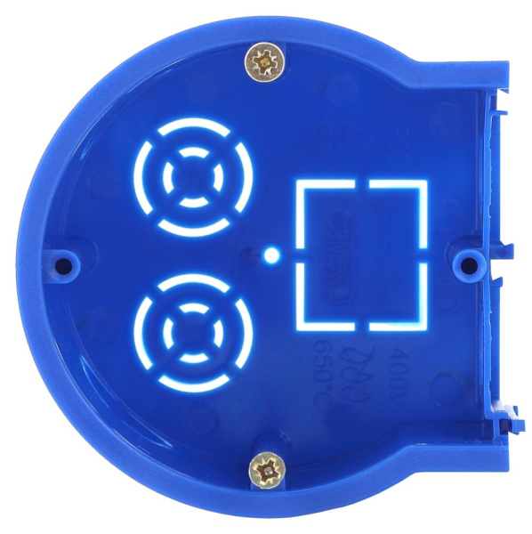 ЭРА Подрозетник концевой UniPost 68х45мм для твердых стен синий IP30 (160/3200)