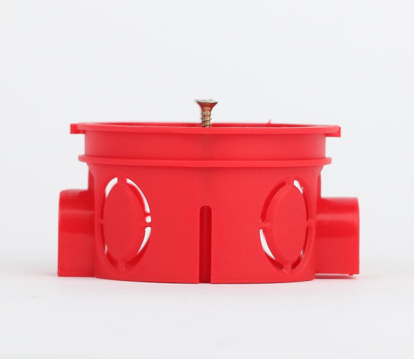 KUTS-68-42-s-red  Коробка установочная ЭРА KUTS-68-42-s-red красная 68х42мм усиленная для твердых стен саморезы стыковочные узлы IP20