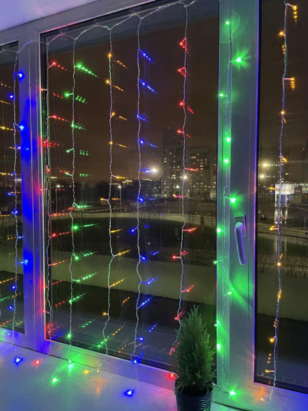 ENIZ-01M ЭРА Гирлянда LED Дождь/Занавес 1,8 м*1,5 м мультиколор 8 режимов, 220V, IP20 (60/720)