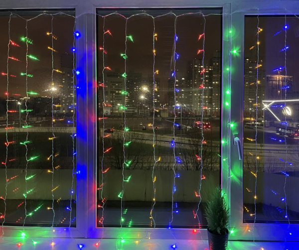 ENIZ-01M ЭРА Гирлянда LED Дождь/Занавес 1,8 м*1,5 м мультиколор 8 режимов, 220V, IP20 (60/720)