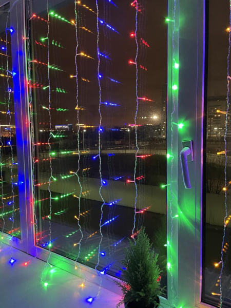 ENIZ-01M ЭРА Гирлянда LED Дождь/Занавес 1,8 м*1,5 м мультиколор 8 режимов, 220V, IP20 (60/720)