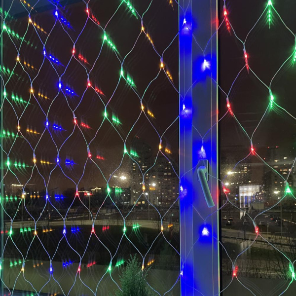 ENIS-01M ЭРА Гирлянда LED Сеть 1,8 м*1,5 м мультиколор, мультирежим, 220V, IP20 (60/540)