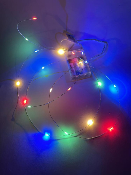 ENIN-2M ЭРА Гирлянда LED Нить 2 м мультиколор, АА, IP20 (120/3840)