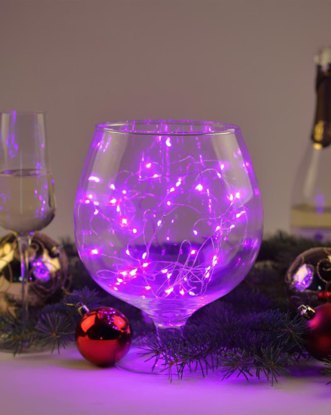 ENIN -5NP ЭРА Гирлянда LED Нить 5 м сиреневый свет, АА (100/2500)