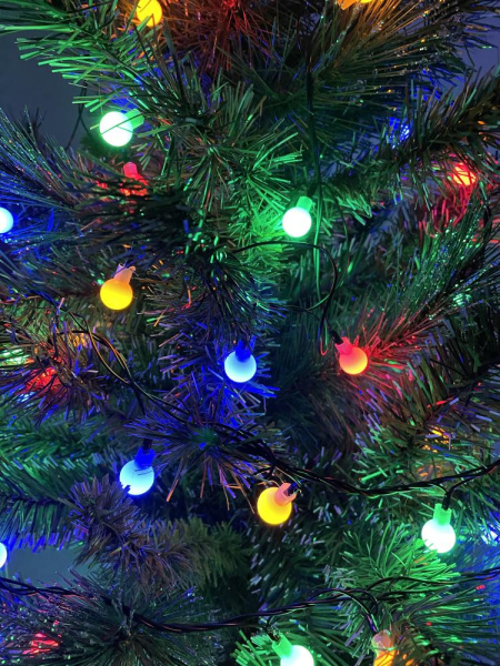 ENIN - 15BM ЭРА Гирлянда LED Нить Шарики d15мм, 5 м мультиколор, 220V, (36/756)