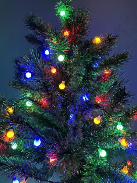 ENIN - 15BM ЭРА Гирлянда LED Нить Шарики d15мм, 5 м мультиколор, 220V, (36/756)