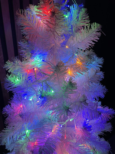 ENIN - WM ЭРА Гирлянда LED Мишура 3.9 м белый провод, мультиколор,  220V (24/576)