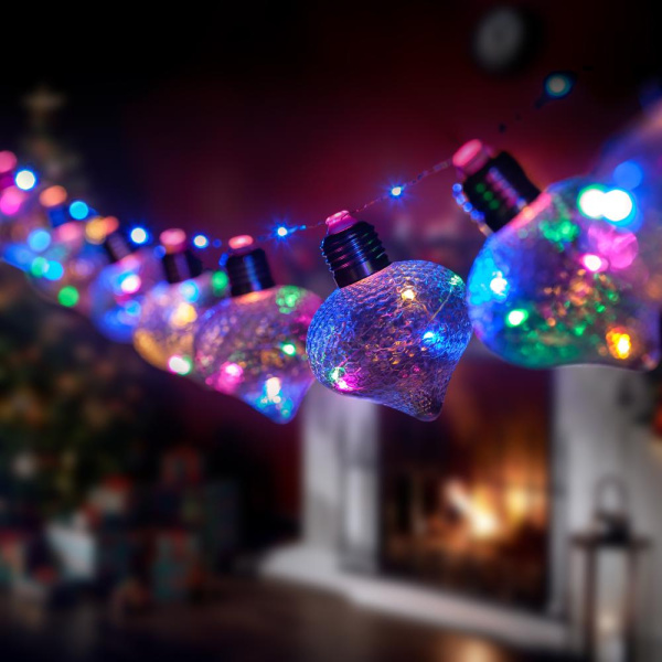 Светодиодная новогодняя гирлянда ЭРА  ЕGNIG - 80M нить Лампочки на батарейках 1,8 м мультиколор 80 microLED