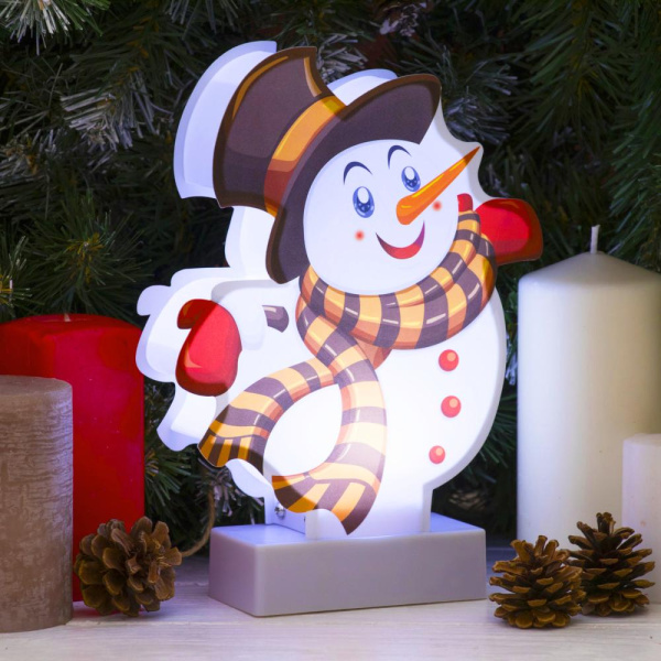 Светодиодная новогодняя фигура ЭРА EGNDS-08 Снеговичок 1 LED