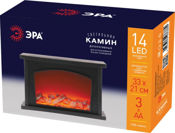 Светодиодная новогодняя фигура ЭРА ЕGNIK - 06 камин 14 LED