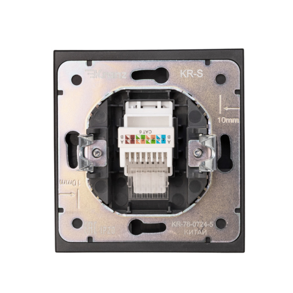 Розетка STRONG компьютерная RJ45 кат6 с/у антрацит KRANZ