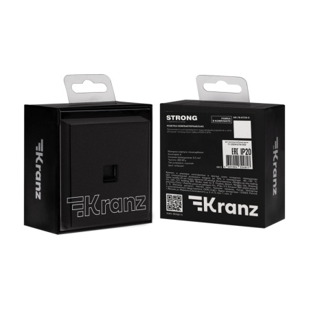 Розетка STRONG компьютерная RJ45 кат6 с/у антрацит KRANZ