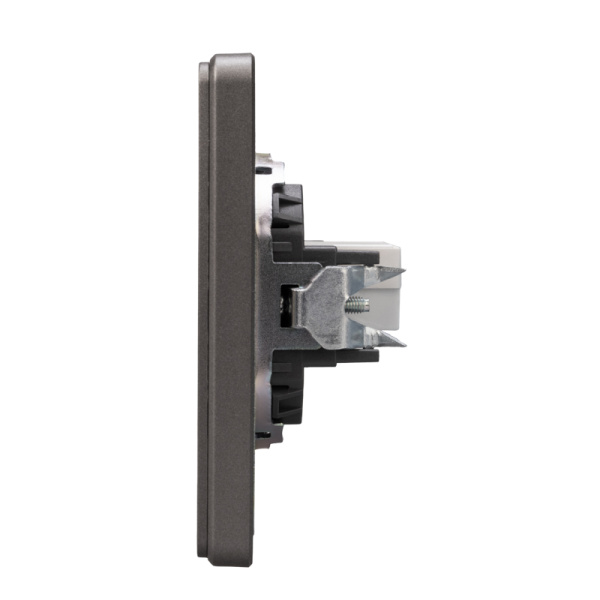 Розетка ROUND компьютерная RJ45 кат6 с/у титан KRANZ