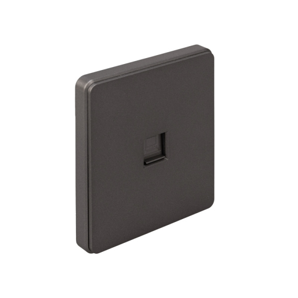 Розетка ROUND компьютерная RJ45 кат6 с/у титан KRANZ