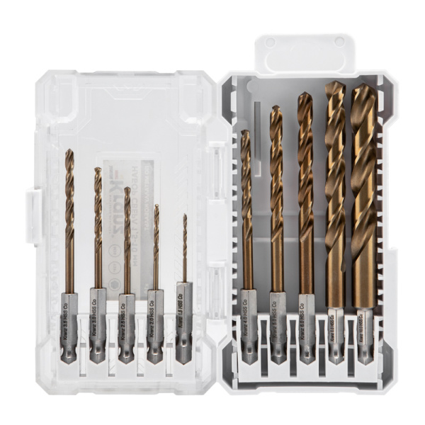 Набор сверл по металлу «Кобальт», 1,5-10 мм, Р6М5К5, шестигранный хвостовик, 10 шт. KRANZ