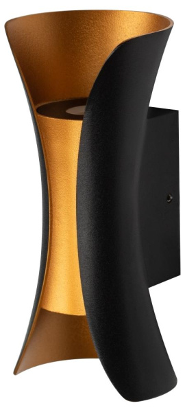 Декоративная подсветка ЭРА WL42 BK+GD светодиодная 10Вт 3500К черный/золото IP54 для интерьера, фасадов зданий