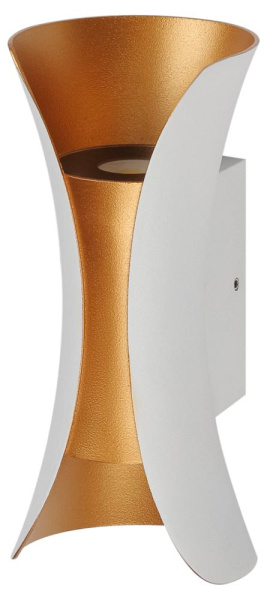 Декоративная подсветка ЭРА WL42 WH+GD светодиодная 10Вт 3500К белый/золото IP54 для интерьера, фасадов зданий