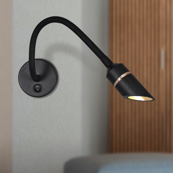 Светильник настенный ЭРА WL47 BK 3000K 3Вт IP20 черный