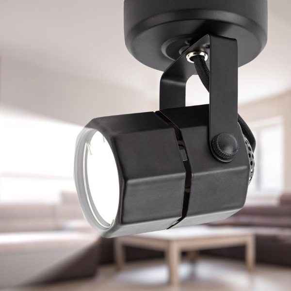 OL2 GU10 BK Подсветка ЭРА Накладной, черный (50/900)