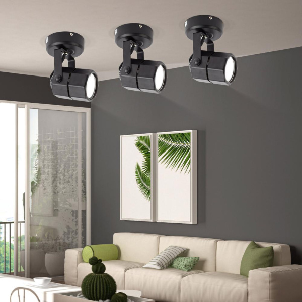 OL2 GU10 BK Подсветка ЭРА Накладной, черный (50/900)