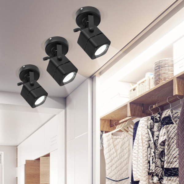 OL3 GU10 BK Подсветка ЭРА Накладной, черный (50/900)