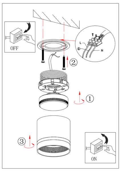 OL9 GX53 BK/WH Подсветка ЭРА Накладной под лампу Gx53, алюминий, цвет черный+белый (40/800)