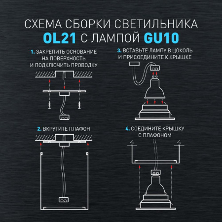 Светильник настенно-потолочный спот ЭРА OL21 BK MR16/GU10, черный, поворотный