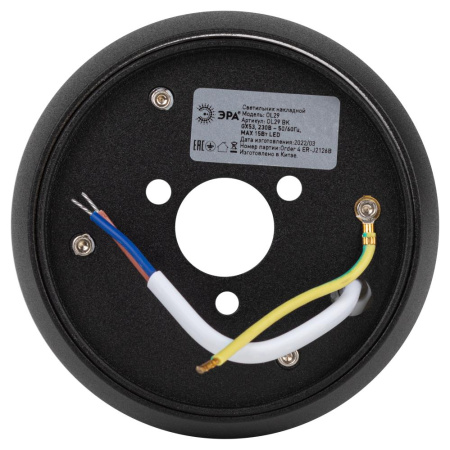 Светильник настенно-потолочный спот ЭРА OL29 BK GX53, черный