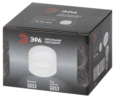 Светильник настенно-потолочный спот ЭРА OL30 WH GX53 белый