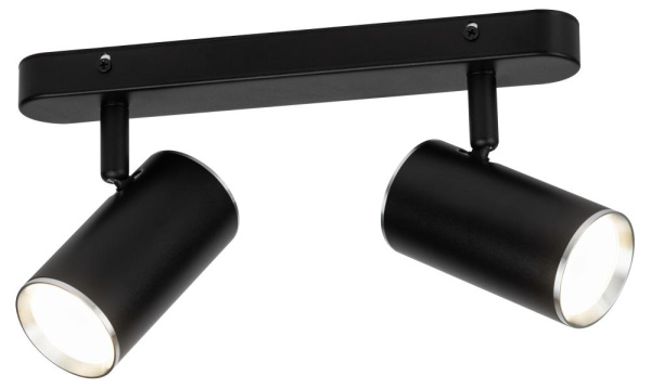 Светильник настенно-потолочный спот ЭРА OL35-2 BK MR16 GU10 IP20 черный хром