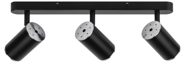 Светильник настенно-потолочный спот ЭРА OL35-3 BK MR16 GU10 IP20 черный хром