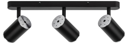 Светильник настенно-потолочный спот ЭРА OL35-3 BK MR16 GU10 IP20 черный хром