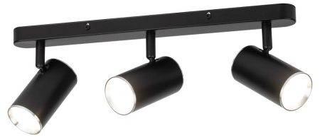 Светильник настенно-потолочный спот ЭРА OL35-3 BK MR16 GU10 IP20 черный хром