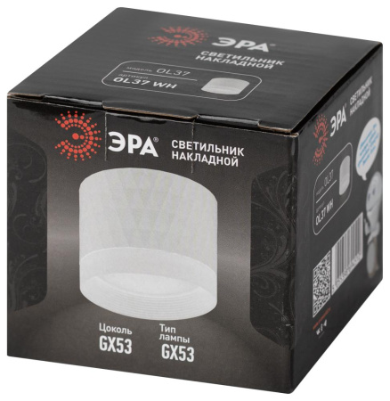 Светильник настенно-потолочный спот ЭРА OL37 WH под GX53 IP20 белый