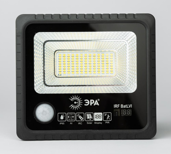 ЭРА Прожектор светодиодный уличный на солн. бат. 50W, 360 lm, 5000K, с датч. движения, ПДУ, IP65 (10