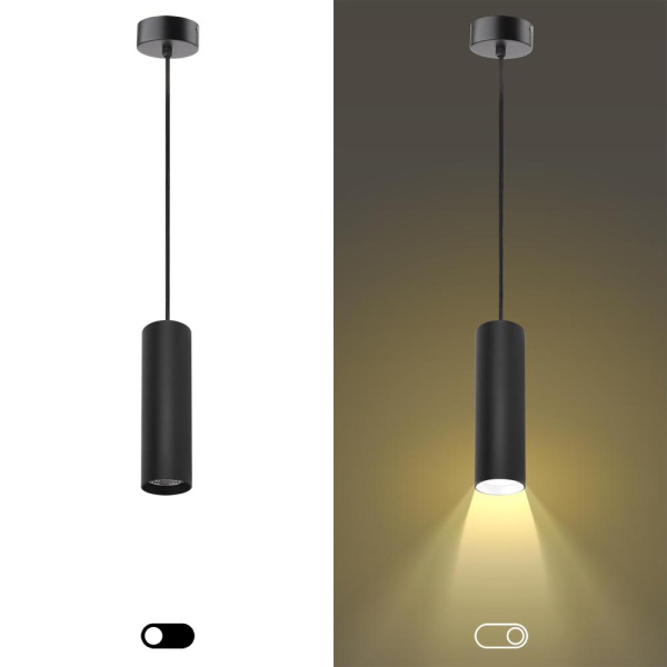 PL1 COB- 10 BK 300 Подвес ЭРА Светильники подвесной светодиодный COB, 10W, D80*300мм, черный (20/240