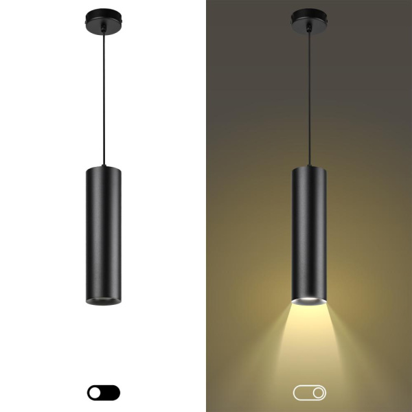 PL1 GU10 BK 300 Подсветка ЭРА подвесной, GU10, D80*300мм, черный (20/240)