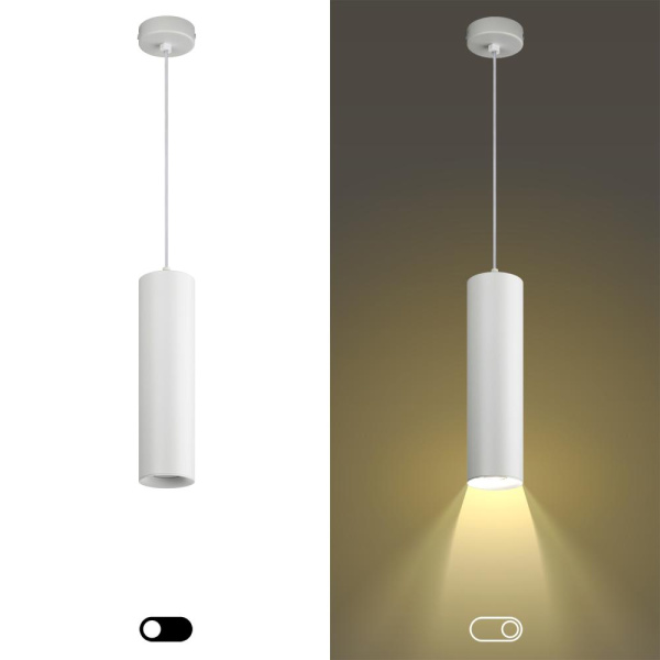 PL1 GU10 WH 300 Подсветка ЭРА подвесной, GU10, D80*300мм, белый (20/240)