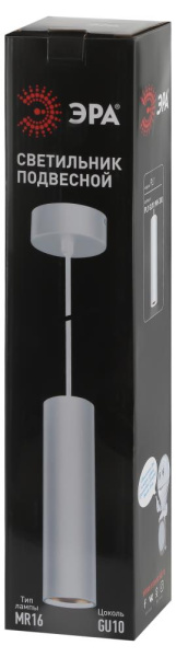 PL1 GU10 WH 300 Подсветка ЭРА подвесной, GU10, D80*300мм, белый (20/240)