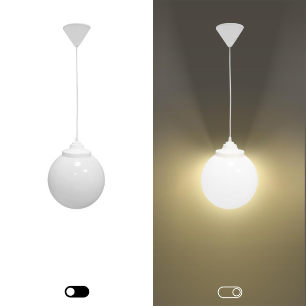 Cветильник потолочный ЭРА НСБ 01-60-251 шар опаловый подвесной на шнуре IP44 Е27 max 60 Вт d250mm