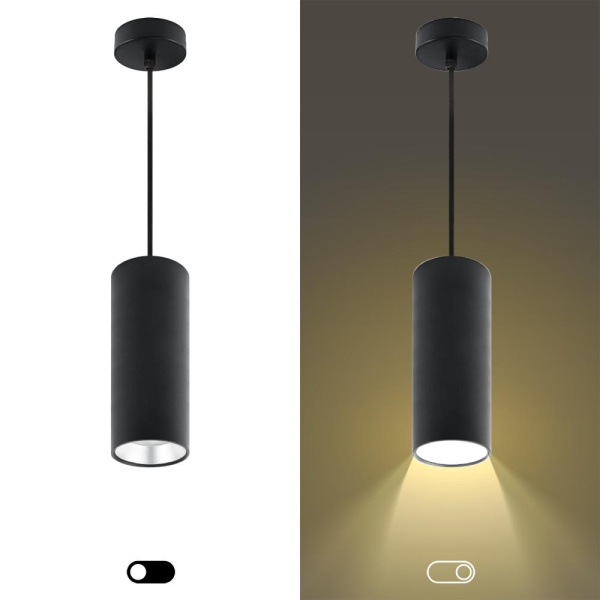 PL12 GX53 BK/SL Подсветка ЭРА Подвесной светильник под лампу GX53, алюминий, цвет черный+серебро (18