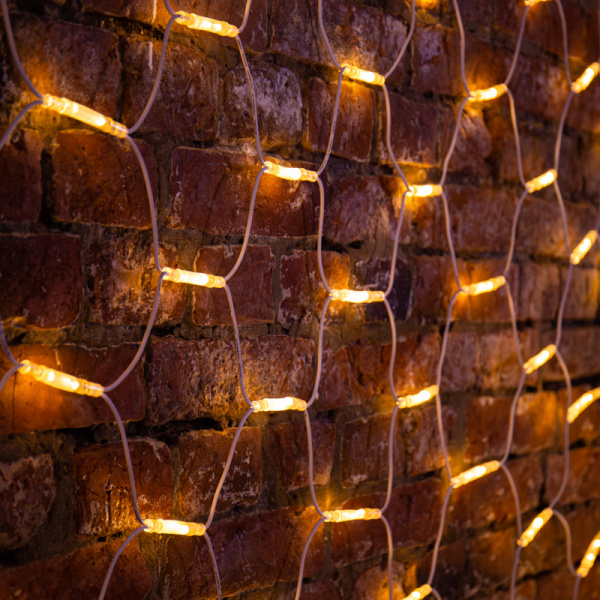 Гирлянда светодиодная Сеть 2x3м 432 LED ТЕПЛЫЙ БЕЛЫЙ белый каучук IP67 постоянное свечение 230В блок в комплекте NEON-NIGHT 