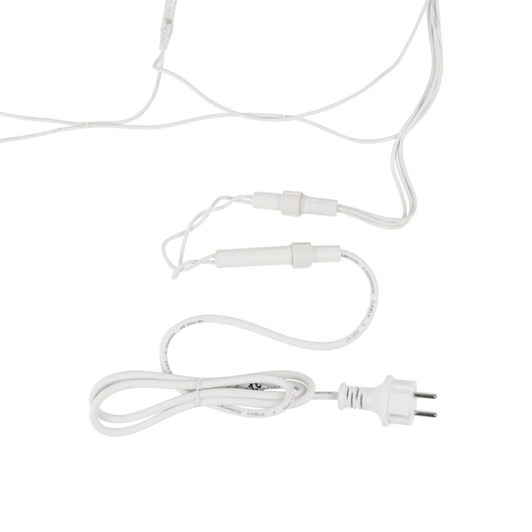 Гирлянда светодиодная Сеть 2x3м 432 LED ТЕПЛЫЙ БЕЛЫЙ белый каучук IP67 постоянное свечение 230В блок в комплекте NEON-NIGHT 