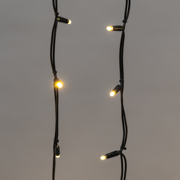 Гирлянда светодиодная Бахрома (Айсикл) 6,0х1,5м 480 LED ТЕПЛЫЙ БЕЛЫЙ черный каучук 3,3мм IP67 постоянное свечение 230В нужен блок 315-000 NEON-NIGHT