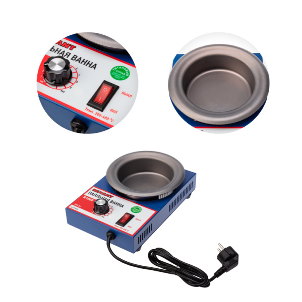 Паяльная ванна, модель R100F, 300Вт, ø100мм, 200-480 °C, бессвинцовая REXANT