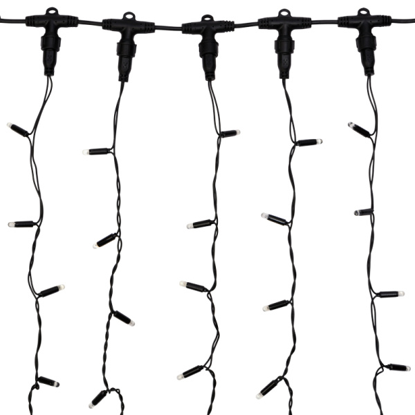 Гирлянда светодиодная Занавес 2х6м 768 LED БЕЛЫЙ черный ПВХ IP65 постоянное свечение 230В нужен блок 303-500 NEON-NIGHT