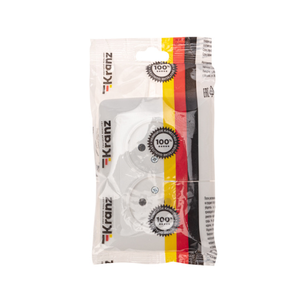 DEA Розетка 2-ая керамика б/з с/у 10А Бел KRANZ  